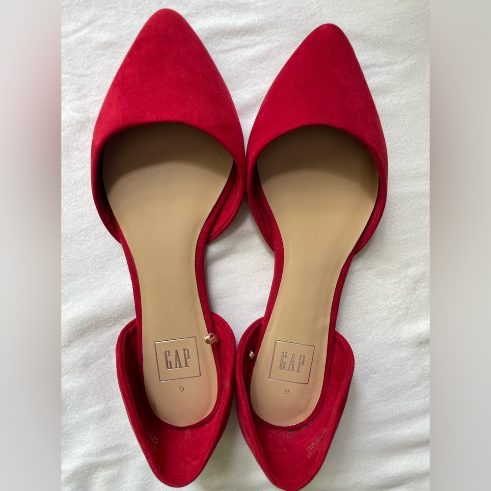 Gap New D’orsay Red Women's Casual Pointed Toes Flats